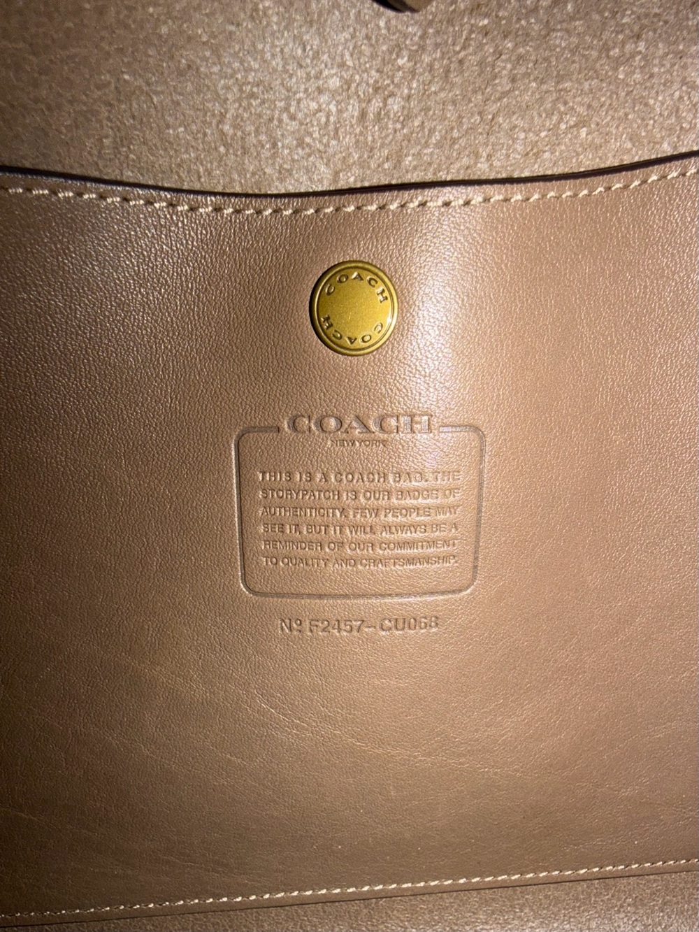 Coach Brooklyn 28 Shoulder Bag Taupe Leather - Picture 7 of 7